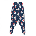 Xmas Snowman Pattern Print Hammer Pants