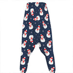 Xmas Snowman Pattern Print Hammer Pants