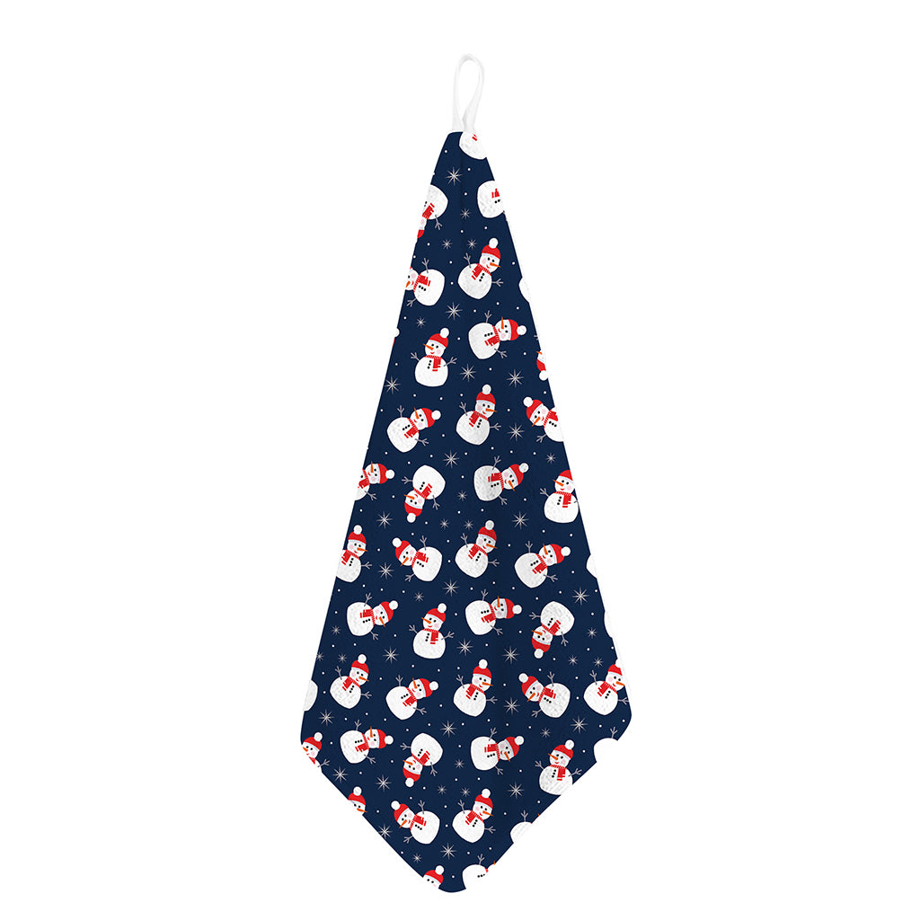 Xmas Snowman Pattern Print Hand Towel