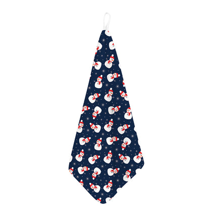 Xmas Snowman Pattern Print Hand Towel