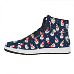 Xmas Snowman Pattern Print High Top Leather Sneakers