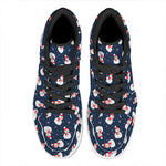 Xmas Snowman Pattern Print High Top Leather Sneakers