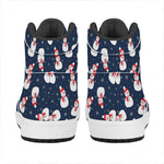 Xmas Snowman Pattern Print High Top Leather Sneakers