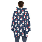 Xmas Snowman Pattern Print Hoodie Blanket