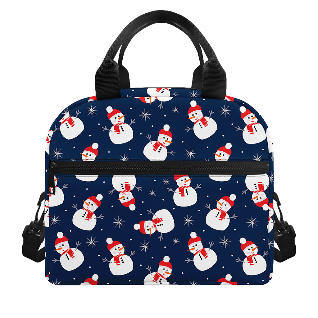 Xmas Snowman Pattern Print Insulated Lunch Bag