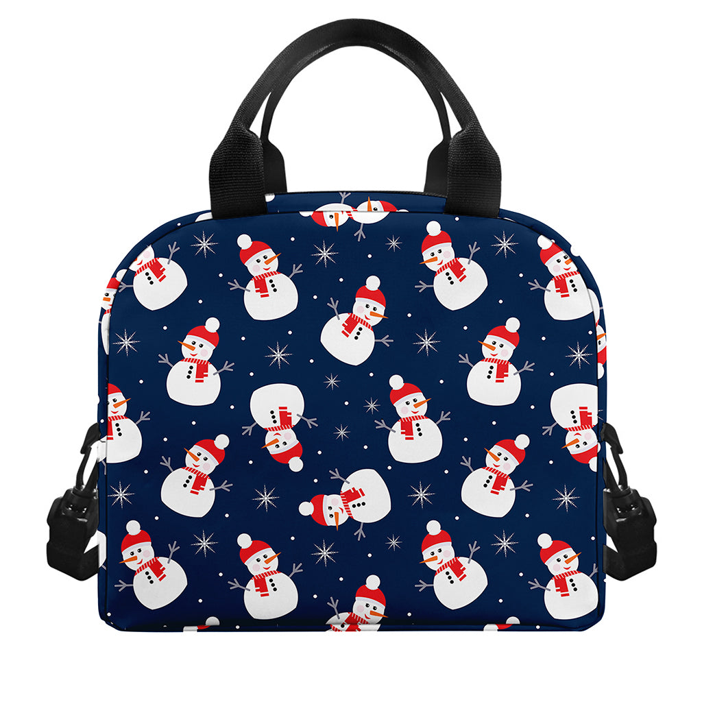 Xmas Snowman Pattern Print Insulated Lunch Bag