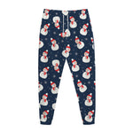 Xmas Snowman Pattern Print Jogger Pants