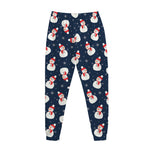 Xmas Snowman Pattern Print Jogger Pants
