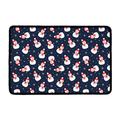 Xmas Snowman Pattern Print Kitchen Mat