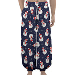 Xmas Snowman Pattern Print Lantern Pants