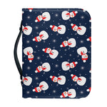 Xmas Snowman Pattern Print Leather Bible Cover