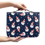 Xmas Snowman Pattern Print Leather Bible Cover