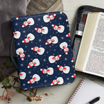 Xmas Snowman Pattern Print Leather Bible Cover