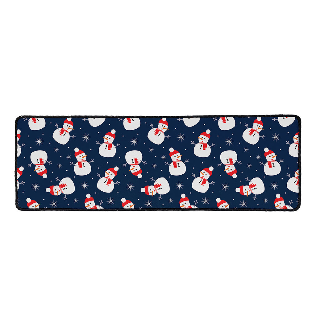 Xmas Snowman Pattern Print Long Kitchen Mat