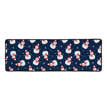Xmas Snowman Pattern Print Long Kitchen Mat