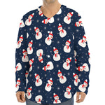 Xmas Snowman Pattern Print Long Sleeve Baseball Jersey