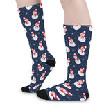 Xmas Snowman Pattern Print Long Socks