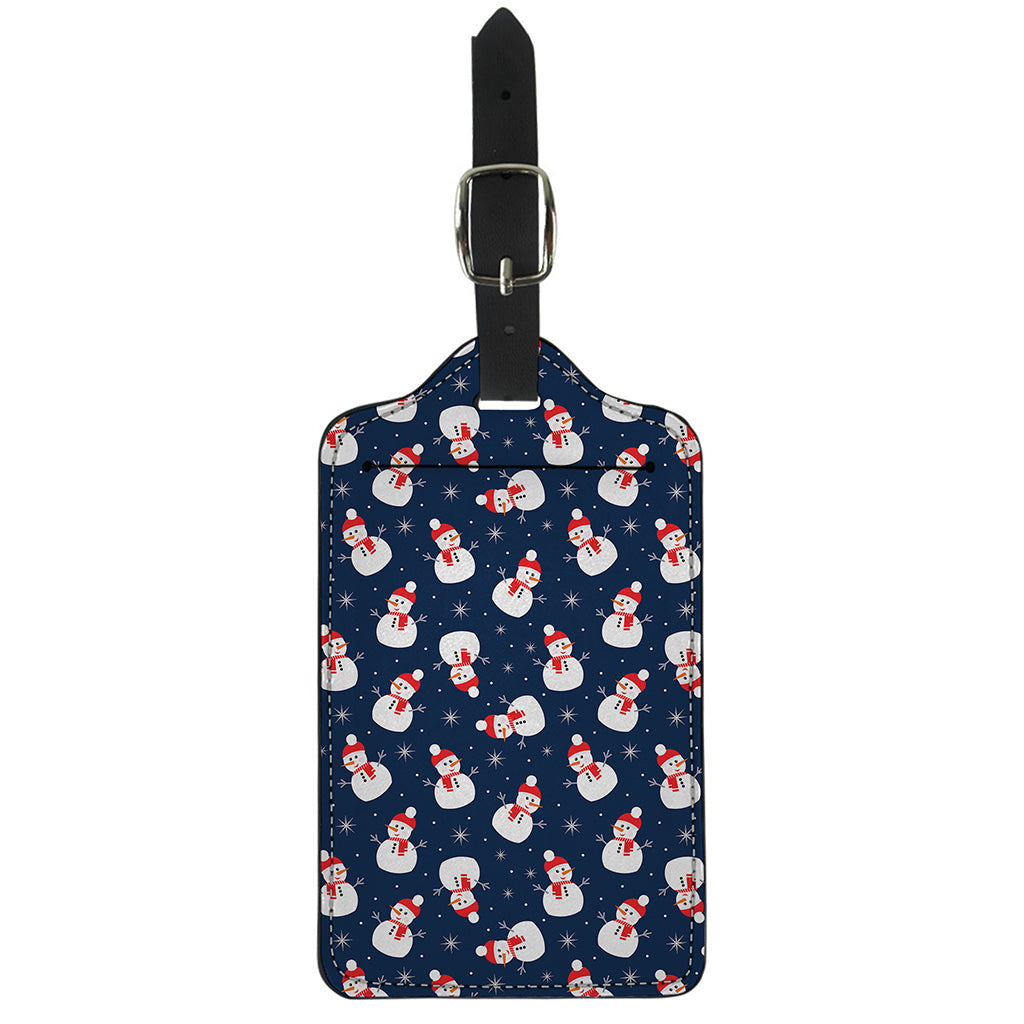 Xmas Snowman Pattern Print Luggage Tag