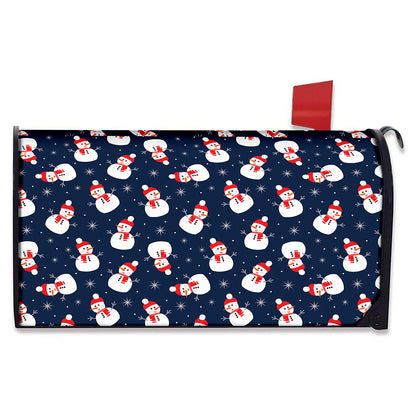 Xmas Snowman Pattern Print Mailbox Cover