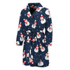 Xmas Snowman Pattern Print Men's Bathrobe