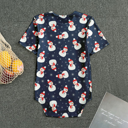Xmas Snowman Pattern Print Men's Bodysuit