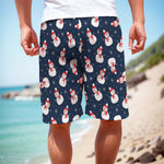 Xmas Snowman Pattern Print Men's Cargo Shorts
