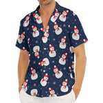 Xmas Snowman Pattern Print Men's Deep V-Neck Shirt