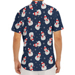 Xmas Snowman Pattern Print Men's Deep V-Neck Shirt