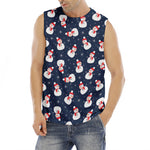 Xmas Snowman Pattern Print Men's Fitness Tank Top