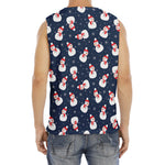 Xmas Snowman Pattern Print Men's Fitness Tank Top