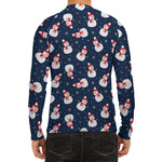Xmas Snowman Pattern Print Men's Long Sleeve Rash Guard
