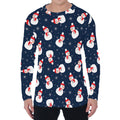 Xmas Snowman Pattern Print Men's Long Sleeve T-Shirt