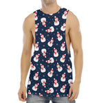 Xmas Snowman Pattern Print Men's Muscle Tank Top