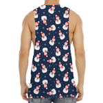 Xmas Snowman Pattern Print Men's Muscle Tank Top