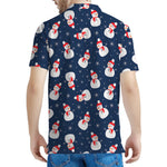 Xmas Snowman Pattern Print Men's Polo Shirt