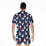 Xmas Snowman Pattern Print Men's Rompers