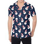 Xmas Snowman Pattern Print Men's Shirt