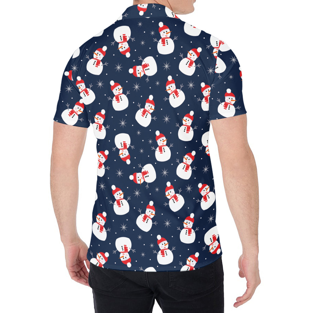 Xmas Snowman Pattern Print Men's Shirt