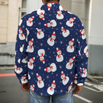 Xmas Snowman Pattern Print Men's Shirt Jacket