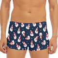 Xmas Snowman Pattern Print Men's Short Boxer Briefs