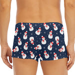 Xmas Snowman Pattern Print Men's Short Boxer Briefs