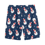 Xmas Snowman Pattern Print Men's Sports Shorts
