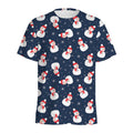 Xmas Snowman Pattern Print Men's Athletic T-Shirt