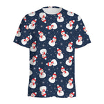 Xmas Snowman Pattern Print Men's Sports T-Shirt