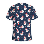 Xmas Snowman Pattern Print Men's Sports T-Shirt