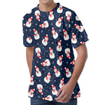 Xmas Snowman Pattern Print Men's Velvet T-Shirt