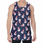 Xmas Snowman Pattern Print Men's Velvet Tank Top
