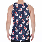 Xmas Snowman Pattern Print Men's Velvet Tank Top