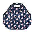 Xmas Snowman Pattern Print Neoprene Lunch Bag