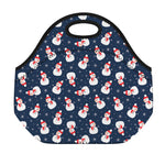 Xmas Snowman Pattern Print Neoprene Lunch Bag